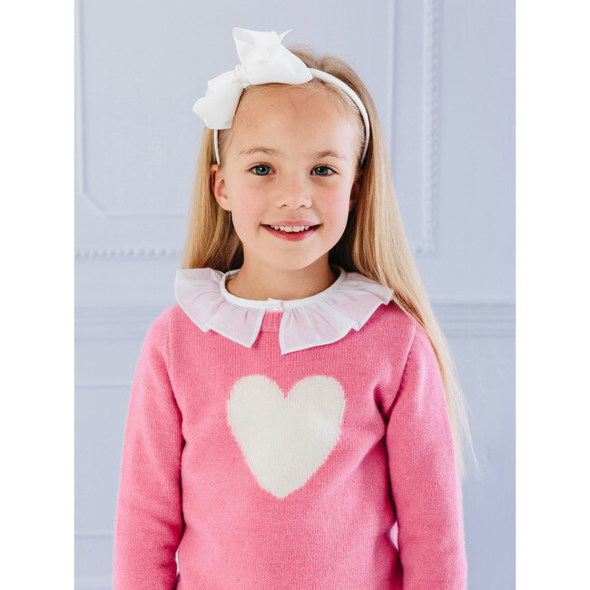 Heart Sweater, Deep Pink - Sweaters - 2