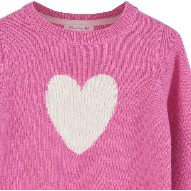 Heart Sweater, Deep Pink - Sweaters - 4