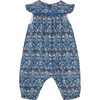 Little Strawberry Thief Romper, Blue - Rompers - 1 - thumbnail
