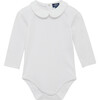 Little Milo Piped Body, White - One Pieces - 1 - thumbnail