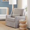 Crawford Pillowback Comfort Swivel Glider, Performance Grey Eco-Weave - Nursery Chairs - 2