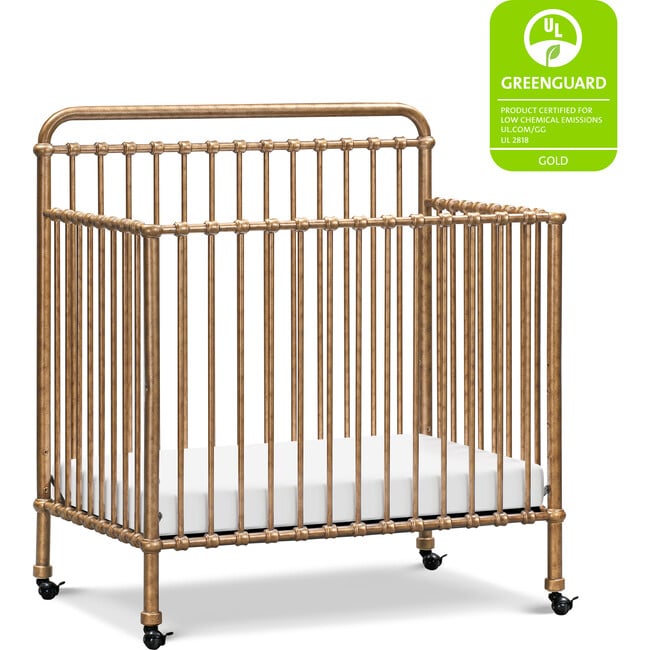 Winston 4-in-1 Convertible Mini Crib, Vintage Gold - Cribs - 12