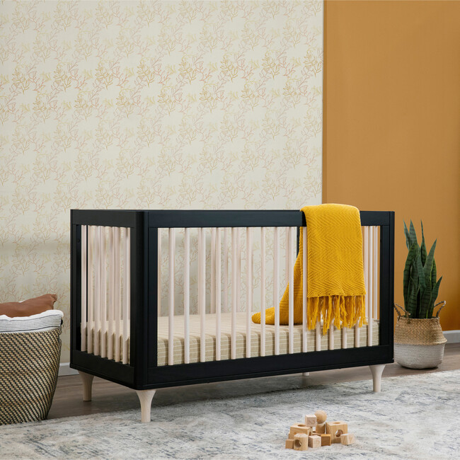 Lolly 3-in-1 Convertible Crib with Toddler Bed Conversion Kit, Black - Cribs - 5