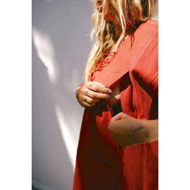 Women's Nursing Tribu Dress, Red
