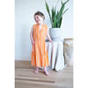 Sienna Kids, Orange with Pink Leaves - Dresses - 3