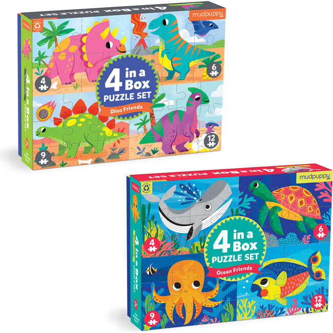 Progressive Puzzle Set: Dino & Ocean Friends