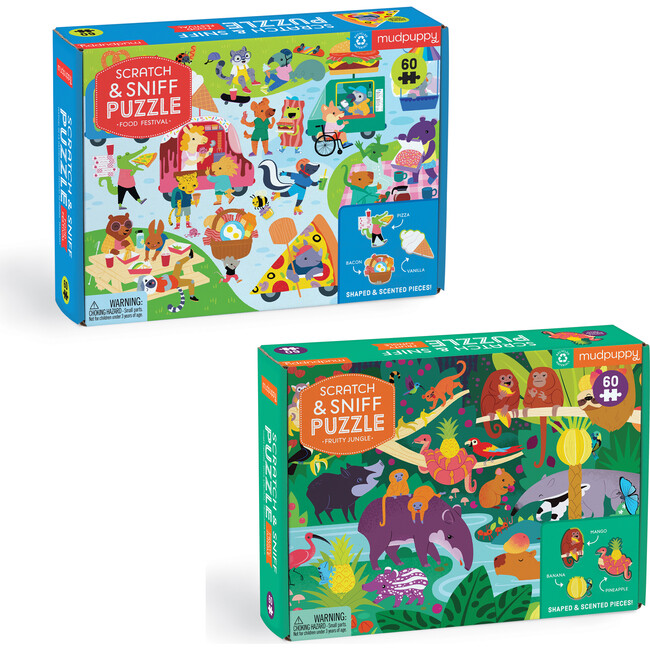 Scratch & Sniff Puzzle Set: Food Festival & Fruity Jungle - Puzzles - 1