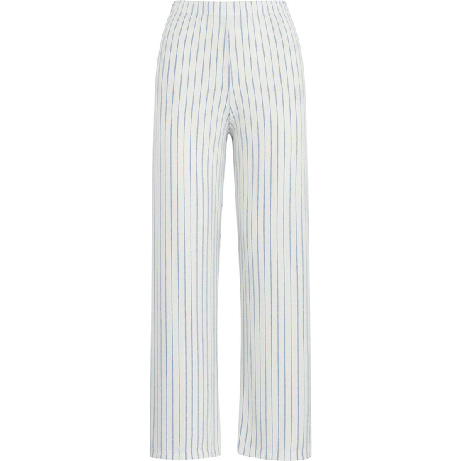 Women's Lauren Stripe Burnout Pant, White/Ocean