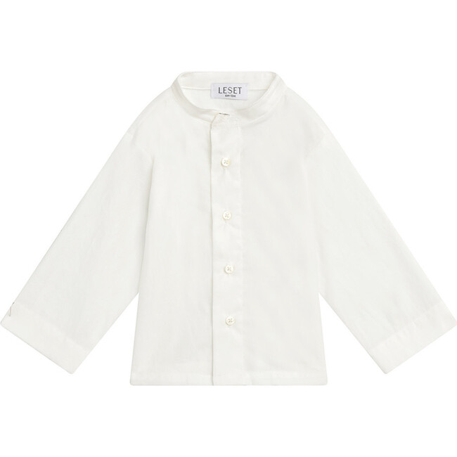 Yoko Bebe Collarless Shirt, White