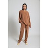 Women's Teddy Jogger Sweatpant, Brown - Sweatpants - 2