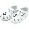 Baby Sawyer Nautical Caged Leather Sandal, White - Sandals - 1 - thumbnail