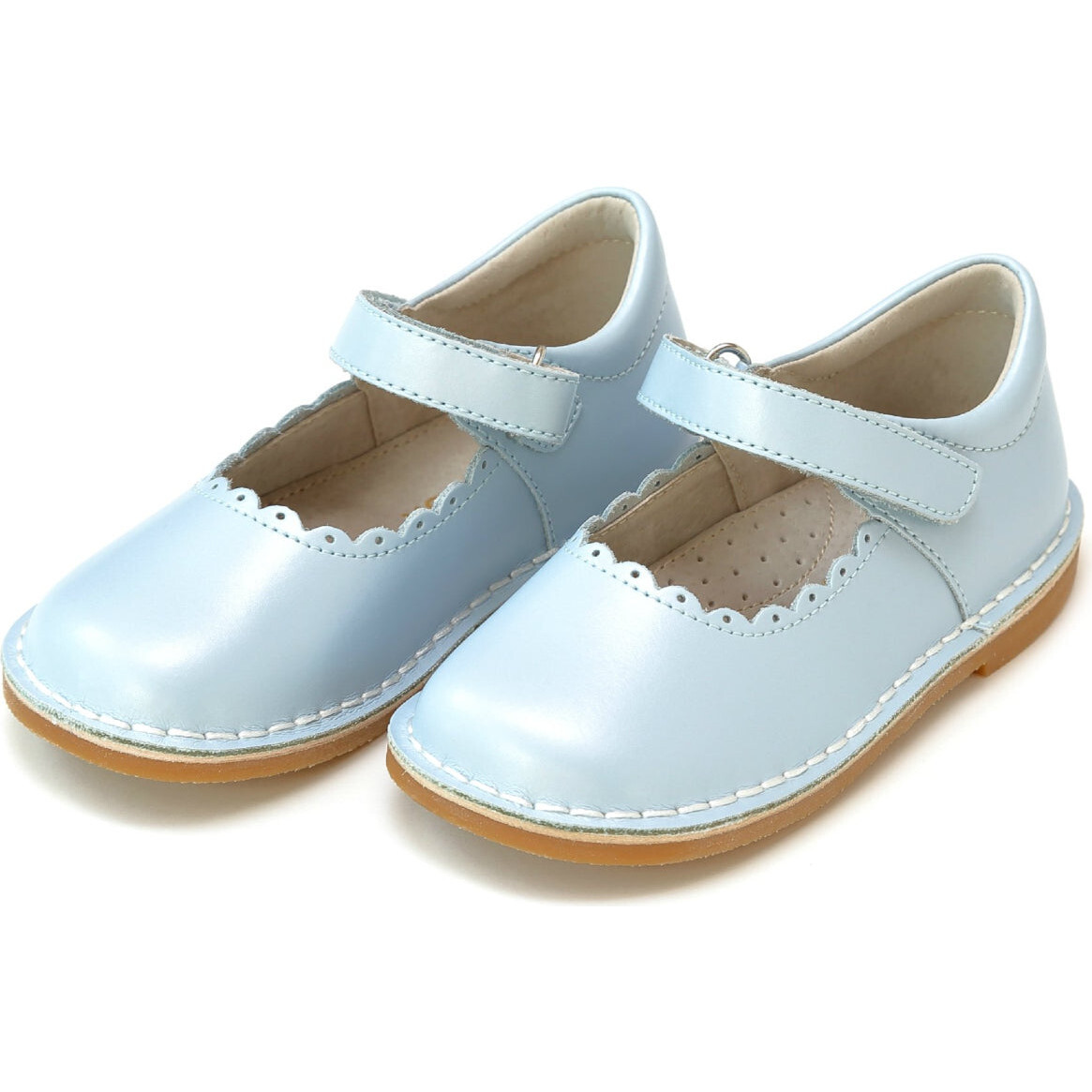 Caitlin Scalloped Mary Jane, Pearl Blue - Mary Janes - 1