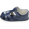 Baby Sawyer Nautical Caged Leather Sandal, Navy - Sandals - 3 - thumbnail
