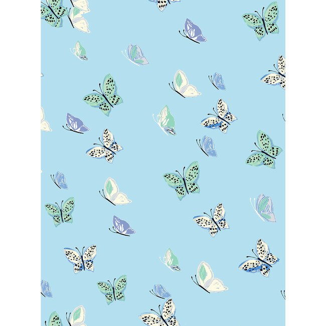 Tea Collection Mariposa Removable Wallpaper, Baby Blue - Wallpaper - 1 - zoom
