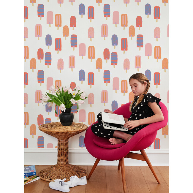 Tea Collection Popcicles Removable Wallpaper, Orange Pink