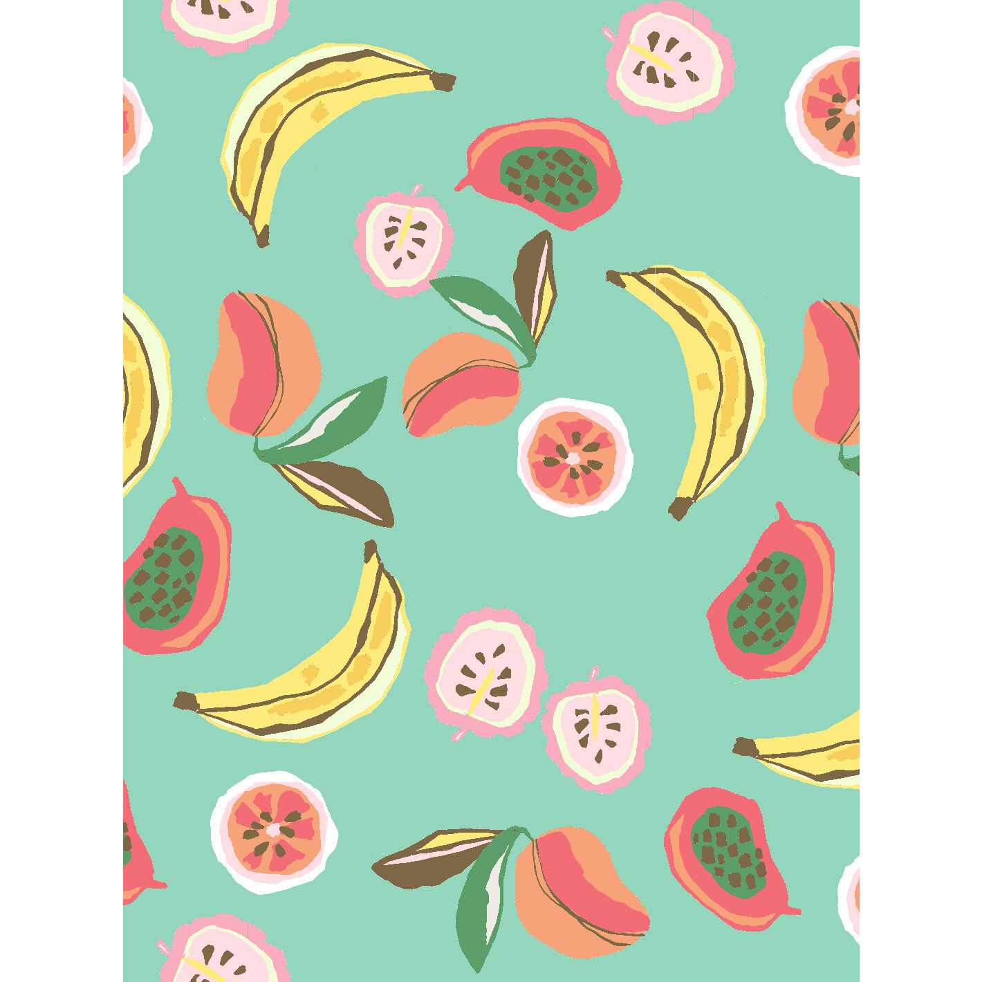 Tea Collection Mango Papaya Removable Wallpaper, Carribean - Wallpaper - 1