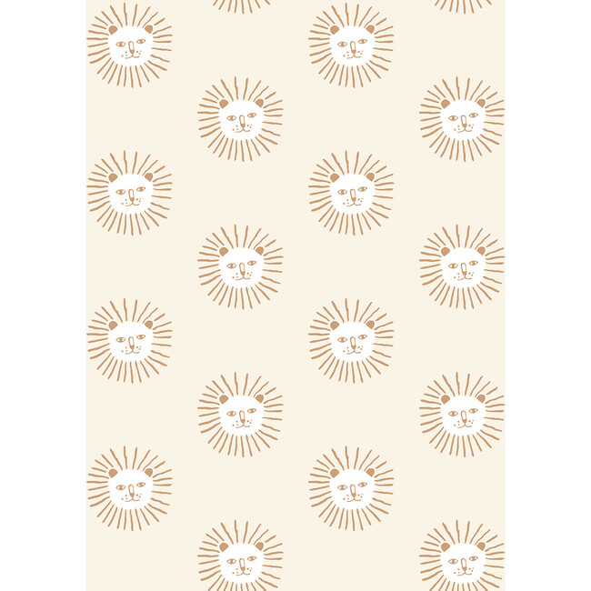 Tea Collection Lion Head Traditional Wallpaper, Ivory