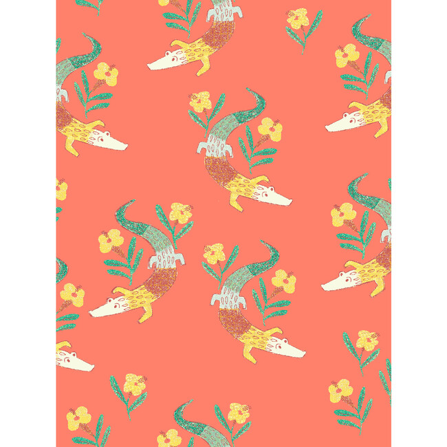 Tea Collection Gator Garden Removable Wallpaper, Watermelon