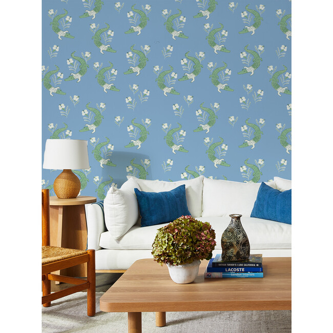Tea Collection Gator Garden Removable Wallpaper, Cornflower
