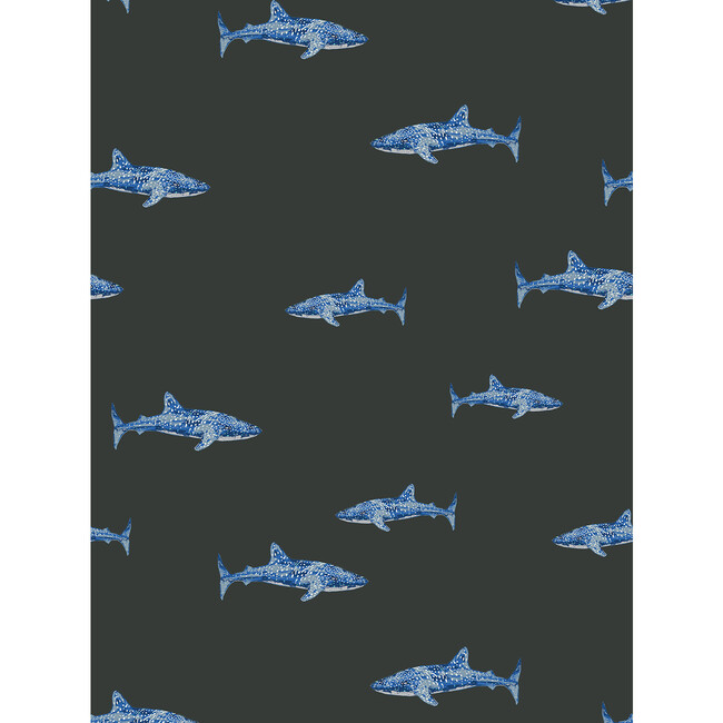 Tea Collection Spotted Shark Removable Wallpaper, Charcoal