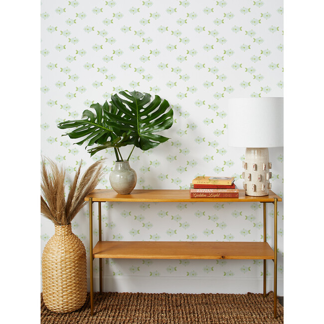 Tea Collection School of Fish Traditional Wallpaper, Aventurine - Wallpaper - 2
