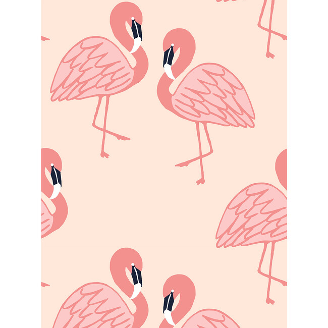 Tea Collection Flamingos Traditional Wallpaper, Peach