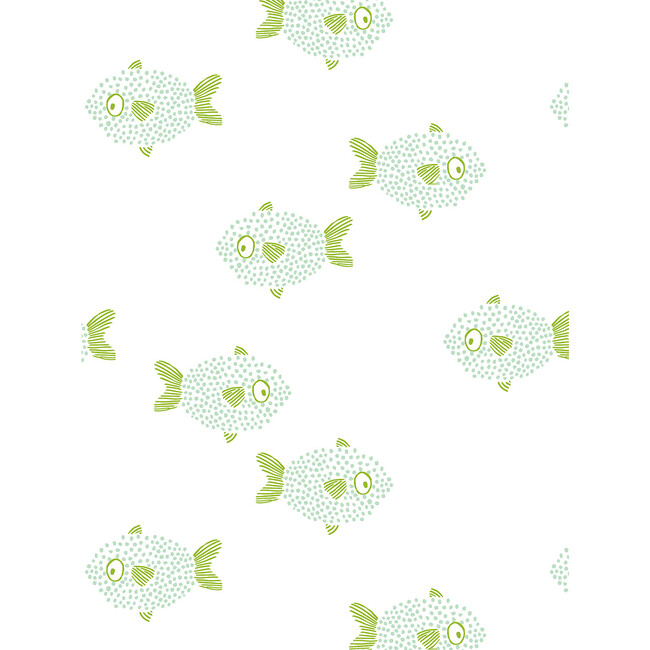 Tea Collection School of Fish Traditional Wallpaper, Aventurine - Wallpaper - 3