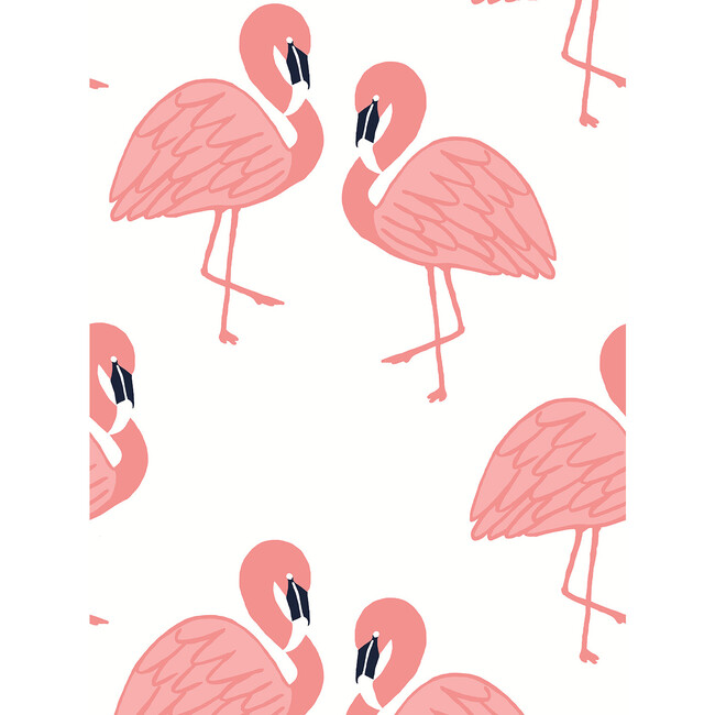 Tea Collection Flamingos Removable Wallpaper, Pink