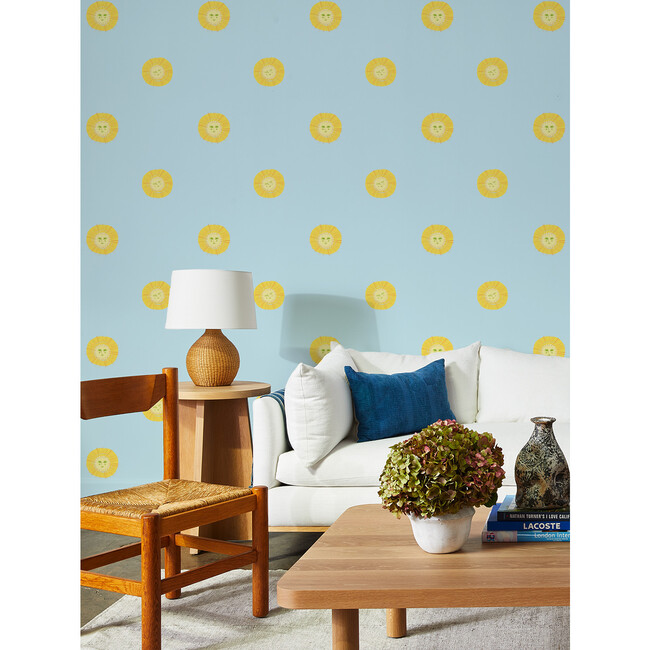 Tea Collection Rising Sun Traditional Wallpaper, Pale Blue