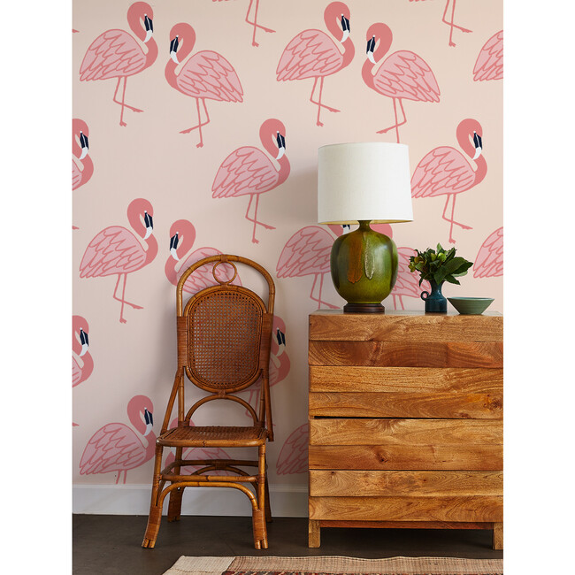 Tea Collection Flamingos Removable Wallpaper, Peach