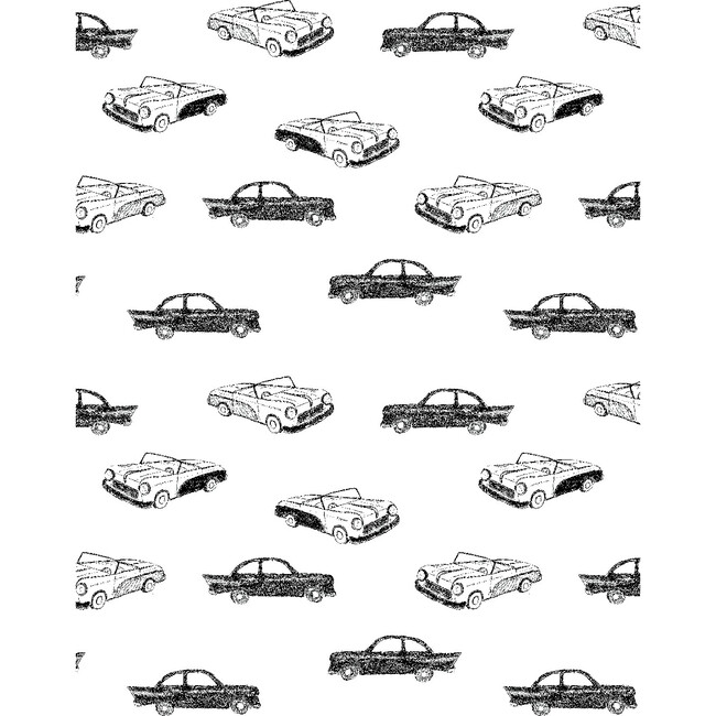 Tea Collection Classic Cars Traditional Wallpaper, Onyx