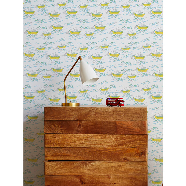 Tea Collection Fishing Boats Removable Wallpaper, White