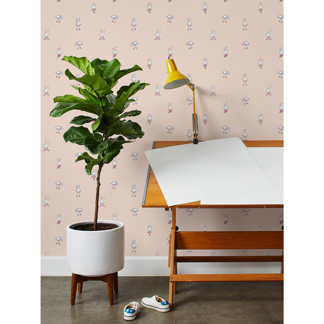 Tea Collection Ballet Bunnies Removable Wallpaper, Peach - Wallpaper - 2