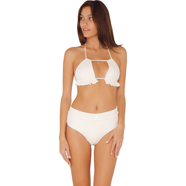 Women's Izzy Bottom, Coconut wavy ribbed