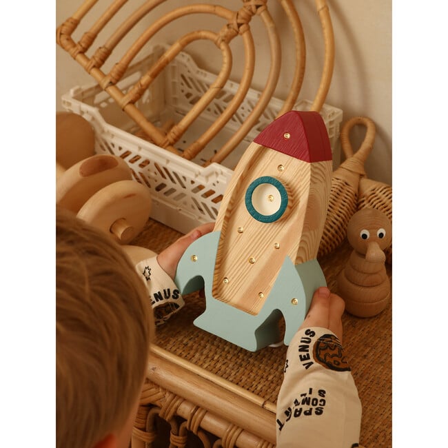 Mini Rocket Ship Lamp, Wood - Lighting - 3