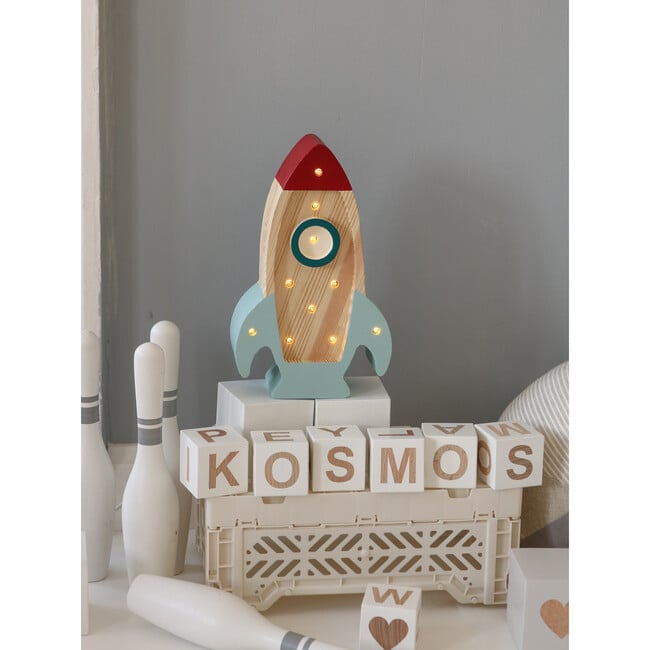 Mini Rocket Ship Lamp, Wood - Lighting - 6