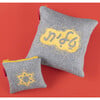 Tallit & Tefillin Grey Melton Bag Set - Accents - 5