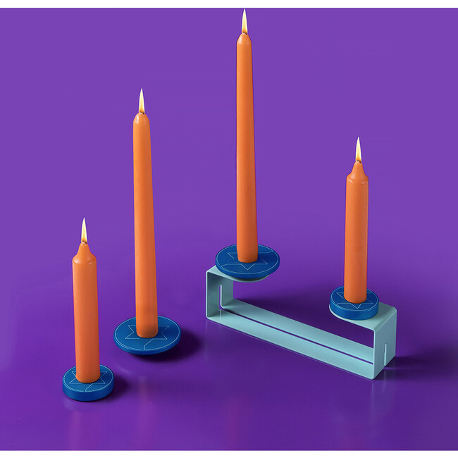 Meshuggeneh Shabbat Candle Holder, Blue