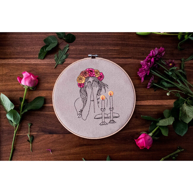 Candle Embroidered Hoop