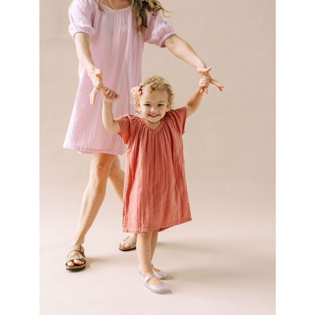 Women's Cotton Gauze House Dress, Orchid - Dresses - 3