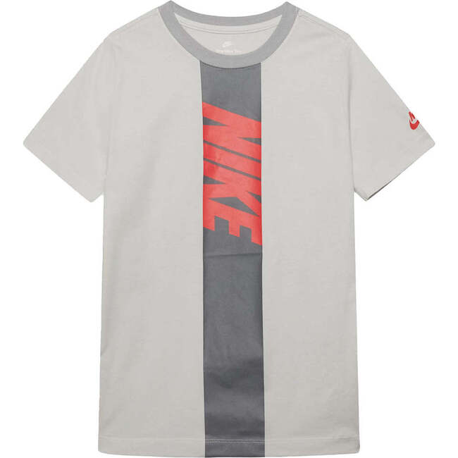 Vertical Logo T-Shirt, Gray - Tees - 1