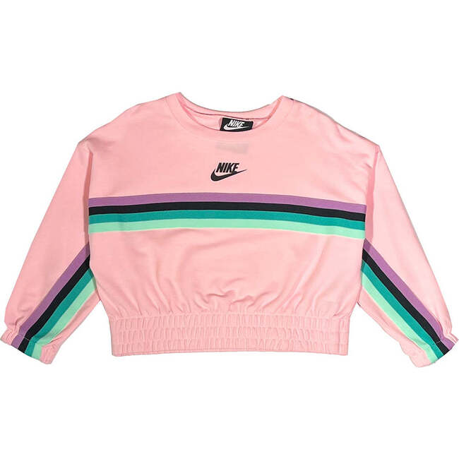Logo Stripe Kids Sweatshirt, Pink - Sweatshirts - 1