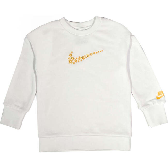 Daisy Swoosh Kids Sweatshirt, White - Sweatshirts - 1