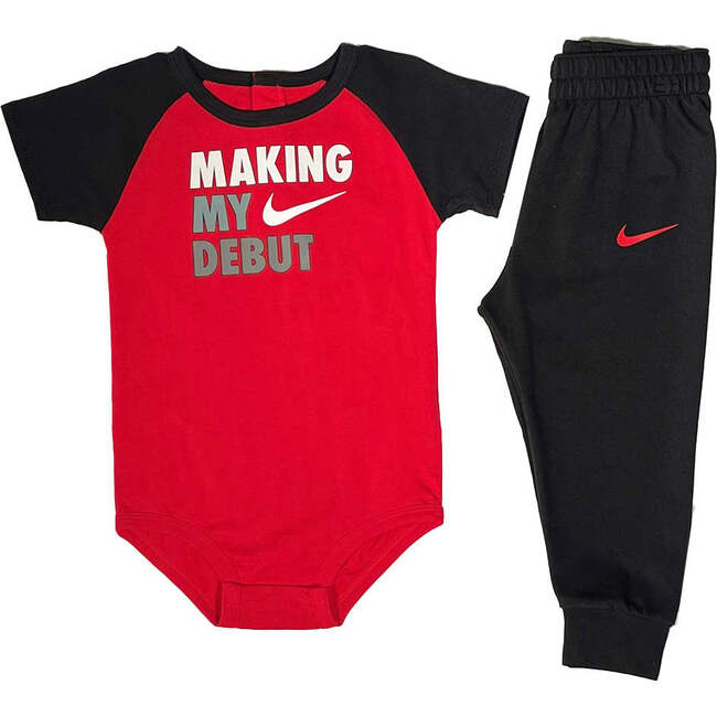 "Making My Debut" Bodysuit Outfit, Red - Mixed Apparel Set - 1 - zoom