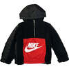 Fleece Half Zip Kids Sweatshirt, Black - Sweatshirts - 1 - thumbnail