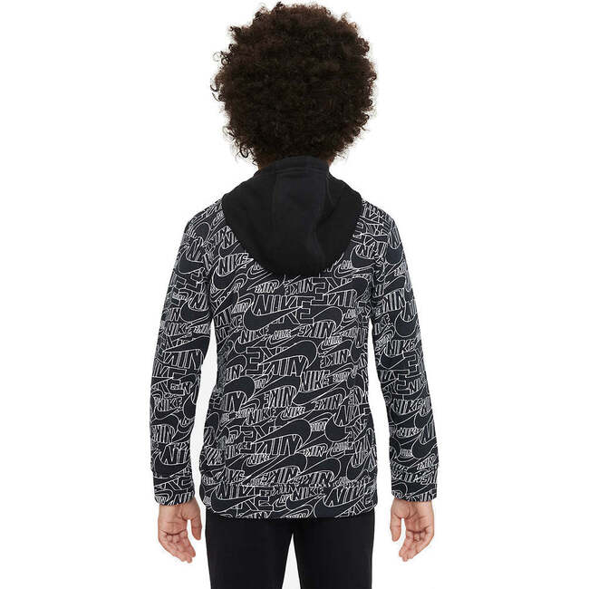 Allover Logo Hoodie, Black - Sweatshirts - 3