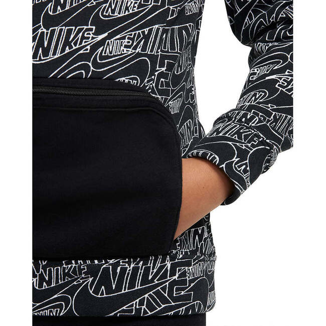 Allover Logo Hoodie, Black - Sweatshirts - 4