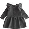 Eva Flutter Dress, Gray - Dresses - 1 - thumbnail