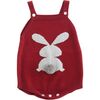 Emilia Bunny Romper, Red - Rompers - 1 - thumbnail