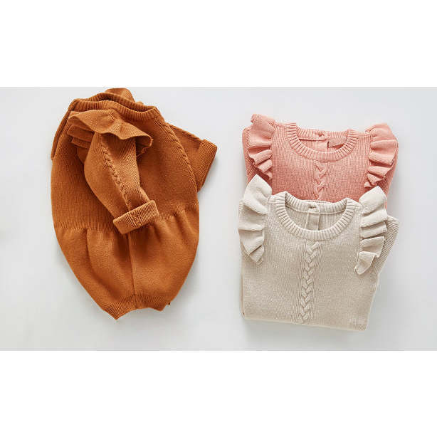 Lizzie Flutter Romper, Pink - Rompers - 4